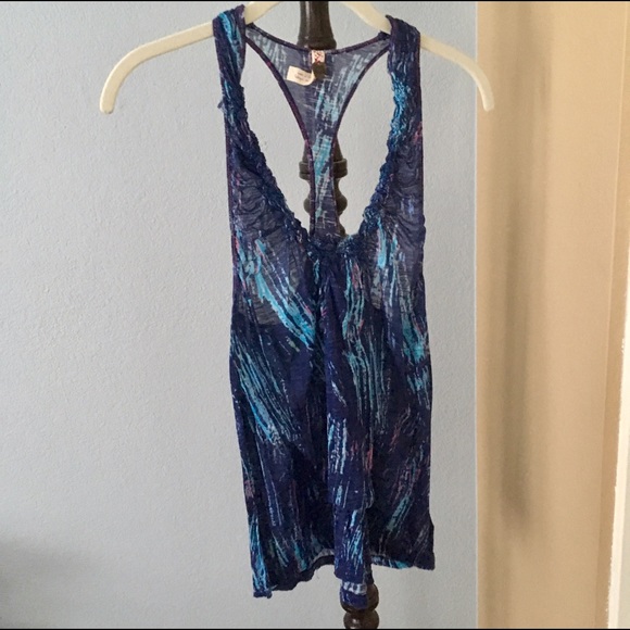 Free people blue and purple print tank - Picture 1 of 4